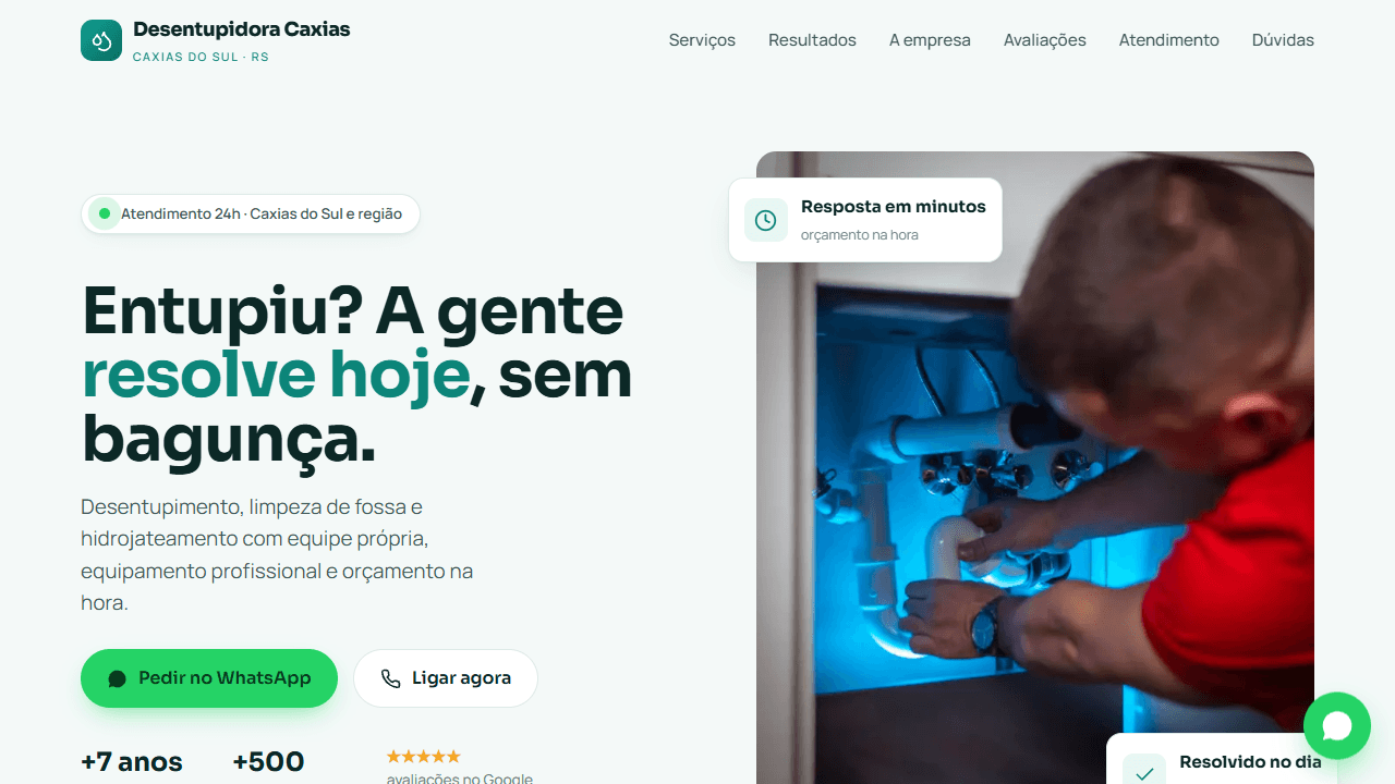 Preview do projeto Desentupidora Caxias